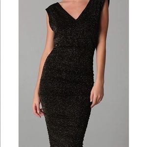 Alice and Olivia Sparkle Midi Ruched Dress
